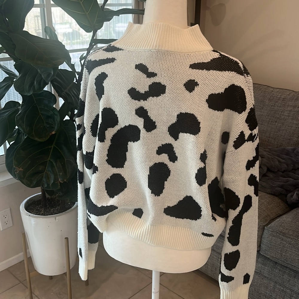 Cow Pattern Sweater - image 3